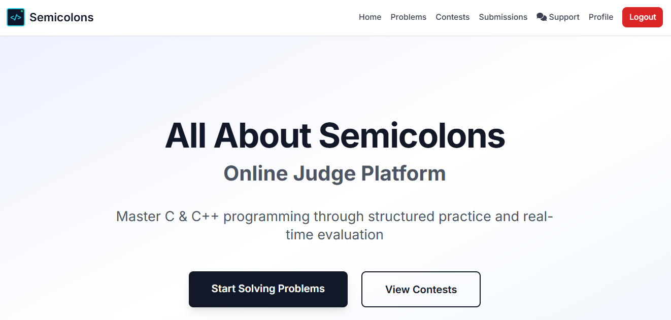 Semicolons Online Judge
